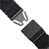 Arcade Futureweave Belt 2025 - Black woven strap with diamond pattern, gray buckle.