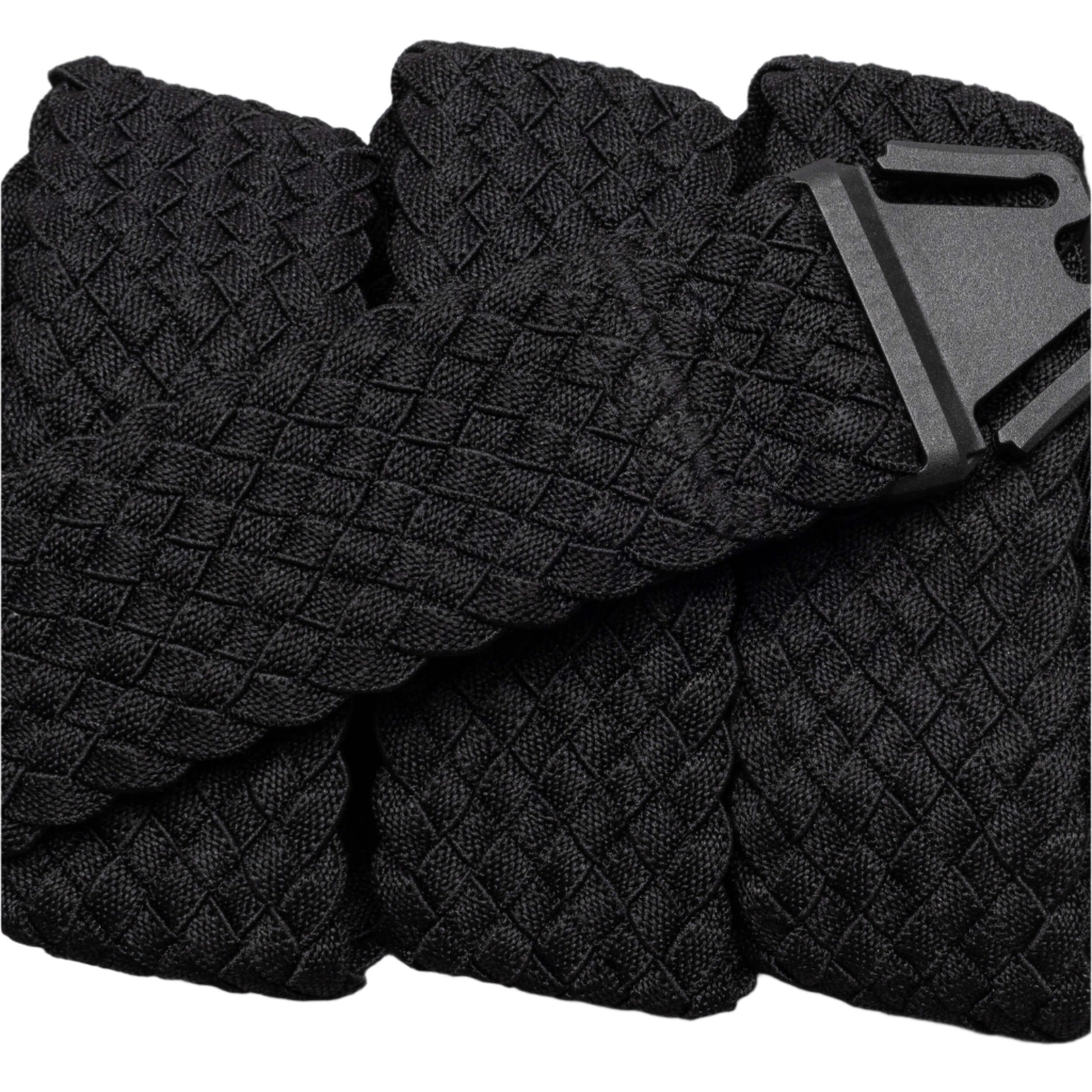 Arcade Futureweave Belt 2025 - Black belt with a woven pattern of diagonal lines and squares.