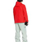 Volcom Men's Dua Insulated GORE-TEX Jacket - A red jacket with a hood, featuring black zippers and adjustable cuffs.