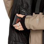 Volcom Men's Dua Insulated GORE-TEX Jacket - A black insulated jacket with a white logo on the left chest and a zipper closure.