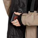 Volcom Men's Dua Insulated GORE-TEX Jacket - A black insulated jacket with a white logo on the left chest and a zipper closure.