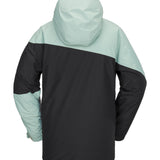 Volcom Primary Insulated Jacket 2025 - A black jacket with a light blue stripe across the chest and down the sleeves.