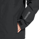 Volcom 2836 Insulated Jacket - A black insulated jacket with a zippered chest pocket and adjustable cuffs.