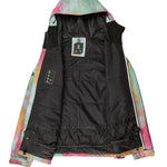 Volcom 2836 Insulated Jacket - A black jacket with a subtle tie-dye pattern on the hood and sleeves.