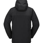 Volcom Longo GORE-TEX Jacket - A black jacket with a hood, featuring a zippered front and two side pockets.