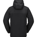 Volcom Longo GORE-TEX Jacket - A black jacket with a hood, featuring a zippered front and two side pockets.