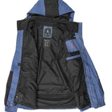 Volcom Longo GORE-TEX Jacket 2025 - A black and blue jacket with a hood, featuring a white logo on the chest.
