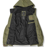 Volcom Longo GORE-TEX Jacket 2025 - A dark olive green jacket with a hood, featuring a zip closure and two front pockets.