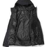 Volcom 2L Insulated GORE-TEX Jacket - A black jacket with a hood, featuring a zippered front and two pockets on either side.