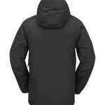 Volcom 2L Insulated GORE-TEX Jacket - A black jacket with a hood, featuring a zippered front and two side pockets.
