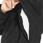 Volcom 2L Insulated GORE-TEX Jacket - A black jacket with a zippered front and two chest pockets, featuring a white logo on the left sleeve.