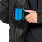 Volcom 2L Insulated GORE-TEX Jacket 2025 - A black jacket with a blue reflective logo on the left chest and a zippered pocket on the right side.