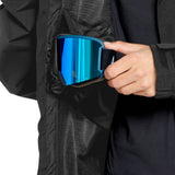 Volcom 2L Insulated GORE-TEX Jacket 2025 - A black jacket with a blue reflective logo on the left chest and a zippered pocket on the right side.