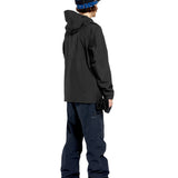Volcom 2L Insulated GORE-TEX Jacket - A black jacket with a hood, featuring a zippered front and two side pockets.