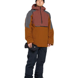 Volcom - Bright red jacket with grey accents on sleeves, hood, and chest pocket.