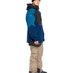 Volcom - Bright blue jacket with black accents, featuring a hood and zippered pockets.