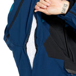 Volcom Brighton Pullover Jacket - A navy blue jacket with a black zipper and two zippered pockets on the front.