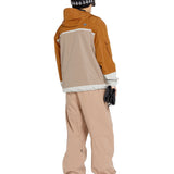 Volcom Nightbreaker 20K Jacket - A tan jacket with a hood, featuring white trim and a small logo on the upper back.