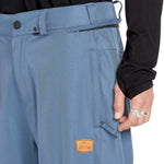 Volcom Longo 20K Pullover Jacket - A light blue jacket with a zipper and two pockets on either side, featuring a logo patch on the left chest area.