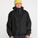 Black 3L 20K ski jacket with full-zip front and adjustable hood