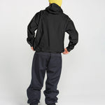 Volcom Arthur 3L 20K jacket, black back view with attached hood