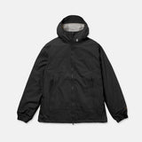 Volcom Arthur 3L 20K jacket, black with hood and zip-front design