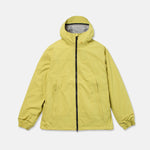 Yellow 3L 20K ski jacket with full-zip front and adjustable hood