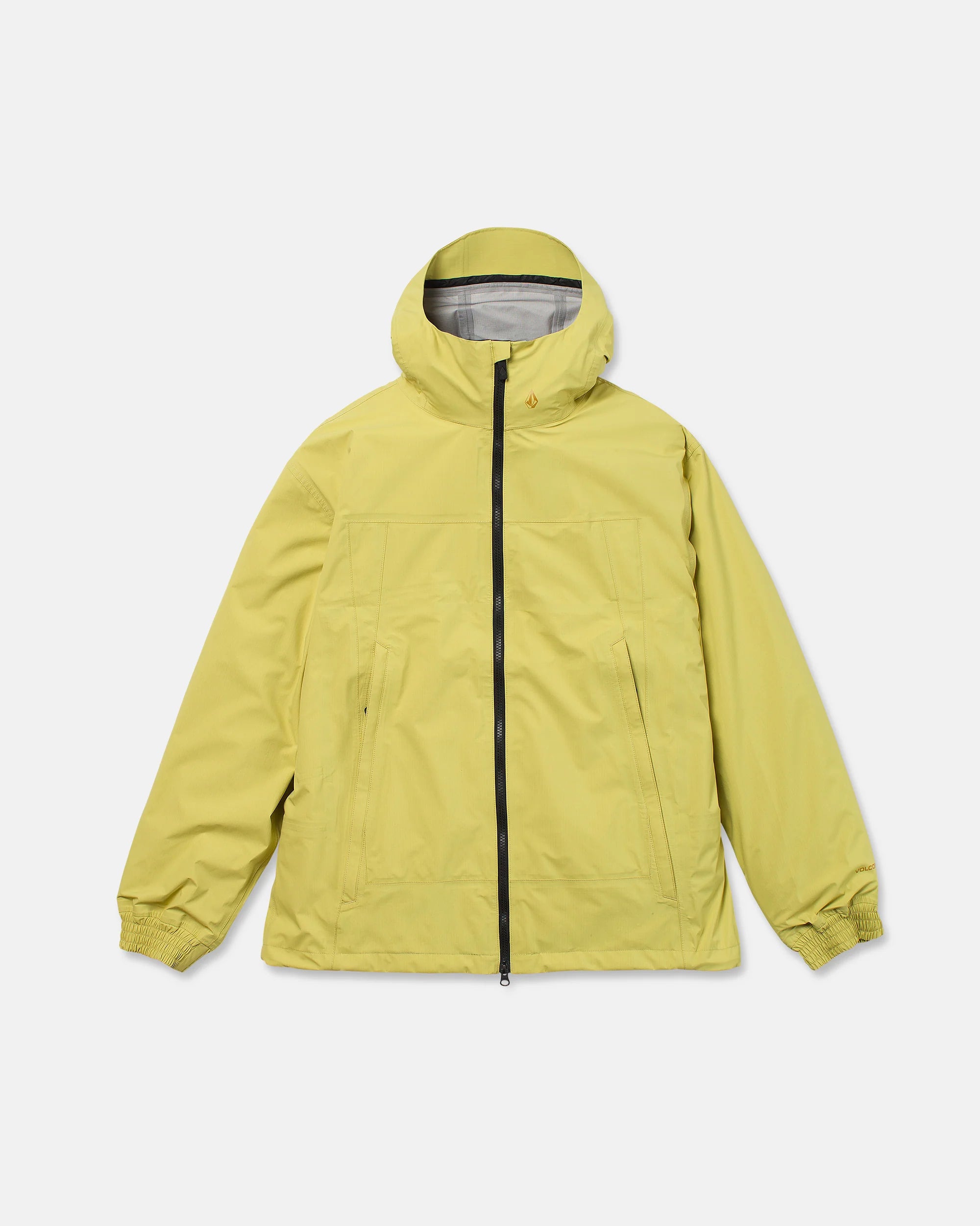 Yellow 3L 20K ski jacket with full-zip front and adjustable hood
