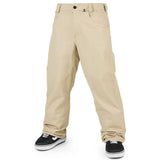 Volcom 5 Pocket Shell Pants 2024 - Beige pants with two front pockets and one back pocket, featuring a belt loop at the waist.