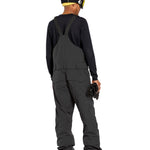 Volcom Men's Rain GORE-TEX Bib Overall - Black bib overalls with a black zipper and silver hardware.