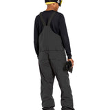 Volcom Men's Rain GORE-TEX Bib Overall - Black bib overalls with a black zipper and silver hardware.