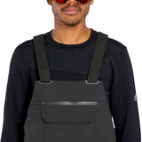 Volcom Men's Rain GORE-TEX Bib Overall - A pair of black bib overalls with a zippered fly and adjustable straps.