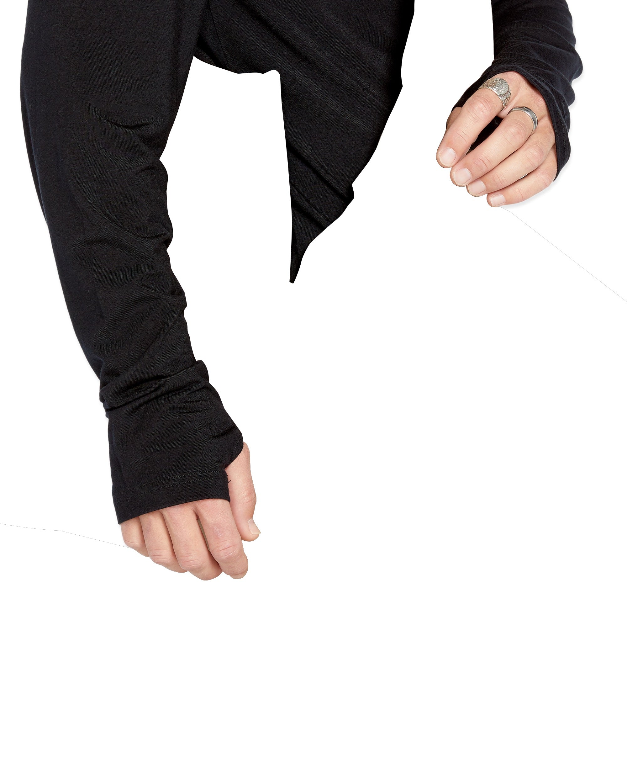 Volcom Men's Rain GORE-TEX Bib Overall - A black bib overall with a hood, featuring a zipper and pockets on the chest and thigh.