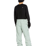 Volcom Men's L GORE-TEX Shell Pant 2025 - A black pair of snow pants with a white logo on the left thigh and a zippered pocket on the right leg.