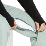 Volcom Men's L GORE-TEX Shell Pant - A pair of light green snow pants with a zippered fly and two front pockets.