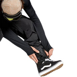 Volcom Men's L GORE-TEX Shell Pant - A pair of black snow pants with a textured pattern on the side and a zippered pocket at the thigh.