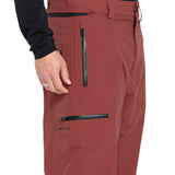 Volcom Men's L GORE-TEX Shell Pant 2025 - A pair of brown pants with a black zipper on the side pocket.