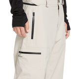 Volcom Men's L GORE-TEX Shell Pant 2025 - A pair of khaki-colored snow pants with a black zipper on the side pocket.
