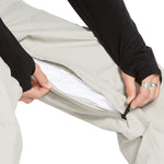 Volcom Men's L GORE-TEX Shell Pant 2025 - Beige pants with a zippered fly and two front pockets.