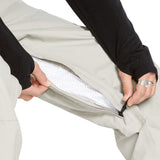 Volcom Men's L GORE-TEX Shell Pant 2025 - Beige pants with a zippered fly and two front pockets.