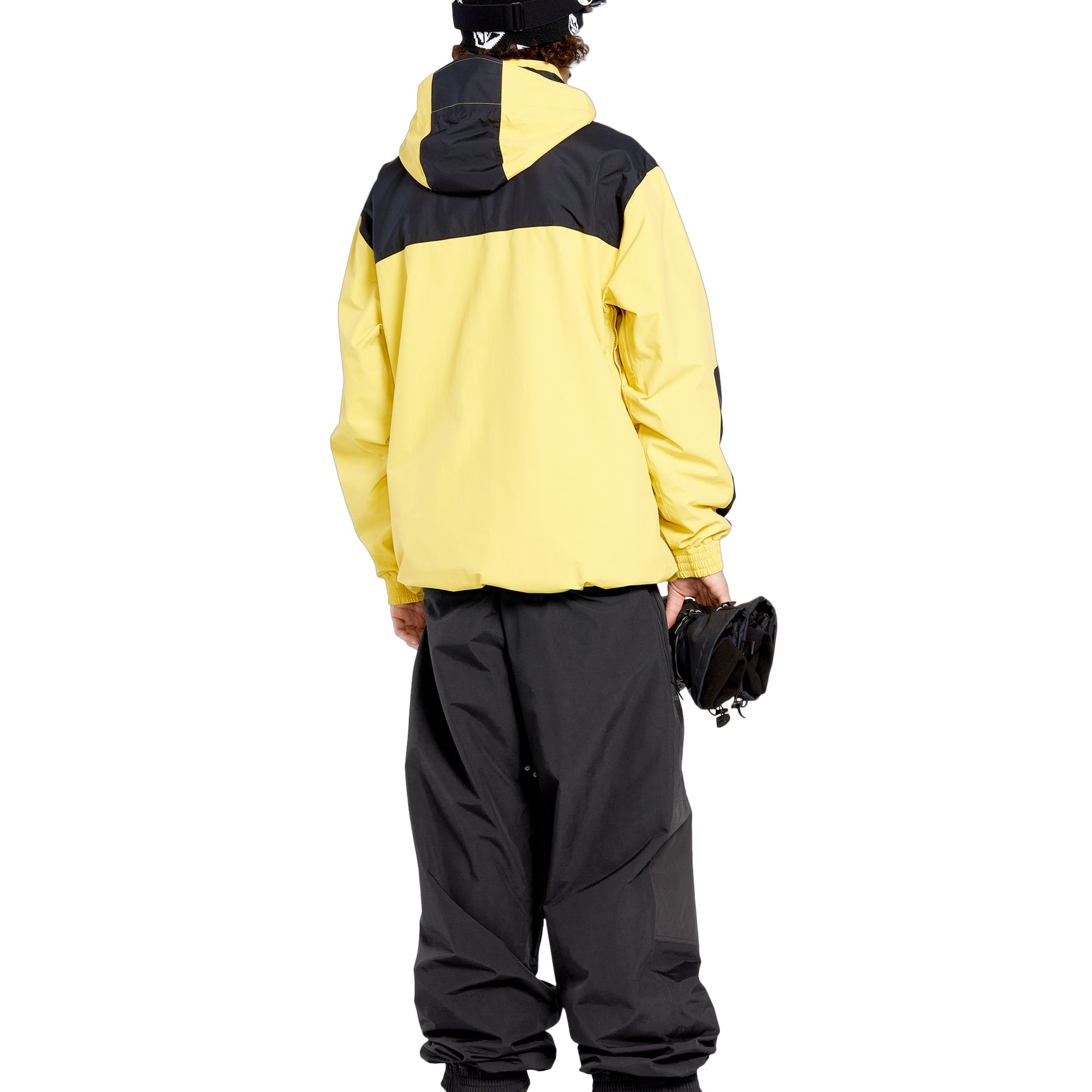 Volcom Men's Longo GORE-TEX Shell Pants 2025 - Black shell pants with a zippered pocket on the thigh and adjustable cuffs.