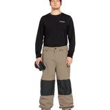 Volcom Men's Longo GORE-TEX Shell Pants - Black pants with a zippered pocket on the thigh and adjustable Velcro straps at the waist.