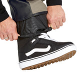 Volcom Men's New Articulated Shell Pants 2025 - Black pants with a subtle pattern of diagonal stripes on the side, featuring a zippered pocket and adjustable cuffs.