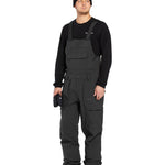 Volcom Men's Roan Shell Bib Overall - A black bib overall with a zippered fly and adjustable straps.