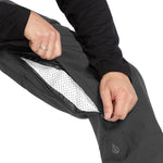 Volcom Men's Roan Shell Bib Overall - A black bib overall with a zippered fly and adjustable shoulder straps.