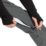 Volcom Men's Roan Shell Bib Overall - A dark gray bib overall with a zippered fly and adjustable Velcro straps at the waist and ankles.