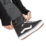 Volcom Men's Roan Shell Bib Overall - A pair of black snow pants with a white logo on the left leg.