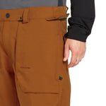 Volcom Men's Roan Shell Bib Overall - A pair of brown bib overalls with a zippered fly and belt loops.