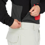 Volcom Men's Roan Shell Bib Overall - A black bib overall with a red zipper and two zippered pockets on the side.