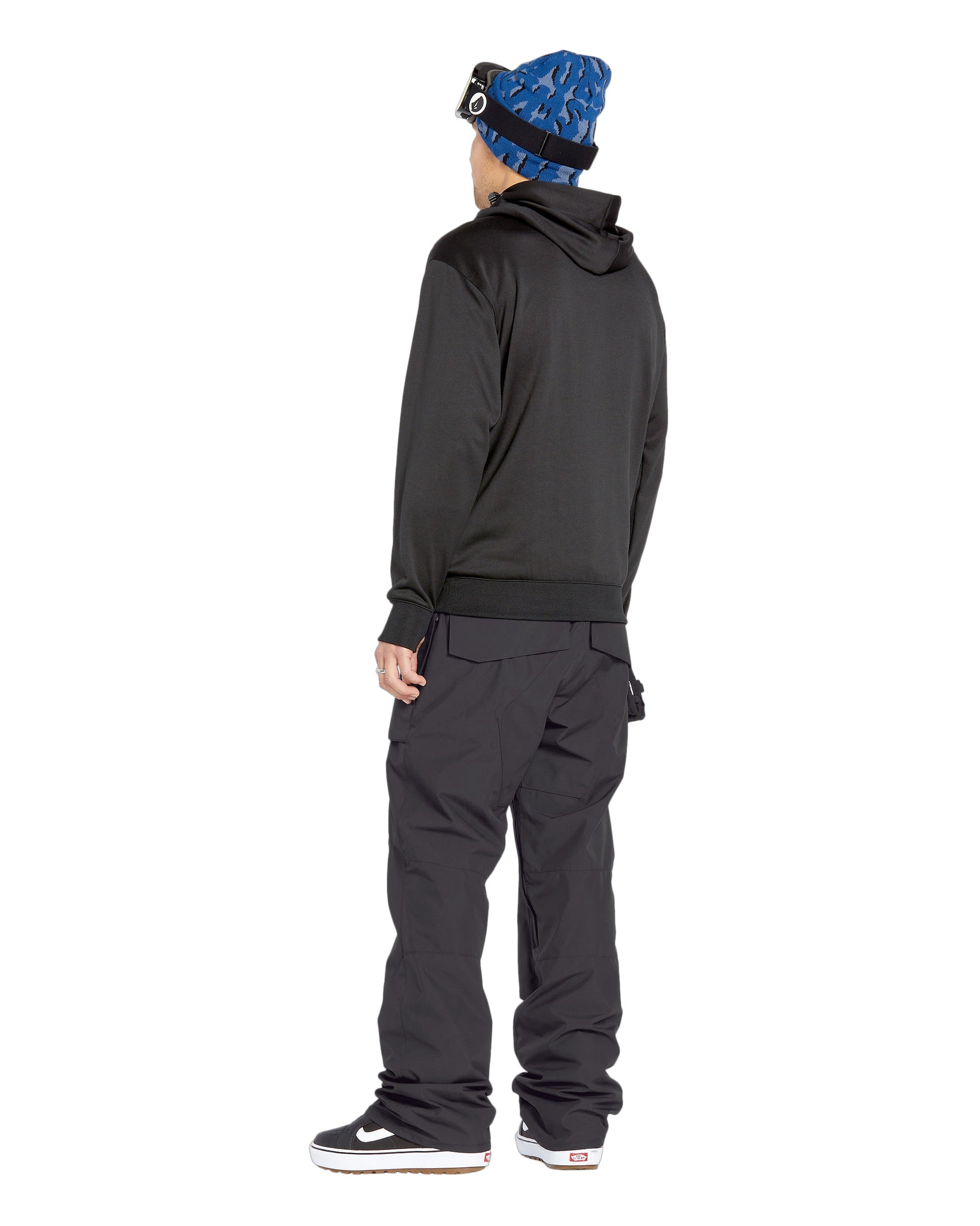 Volcom Men's Roan Shell Pant - A black snow pant with a zippered pocket on the side of the leg.